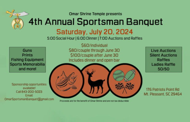 Tickets on Sale: Omar Shriner’s Sportsman Banquet – 7/20